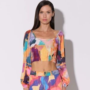 WALTER BAKER Aimee Top, Mod Abstract SZ S New With Tags